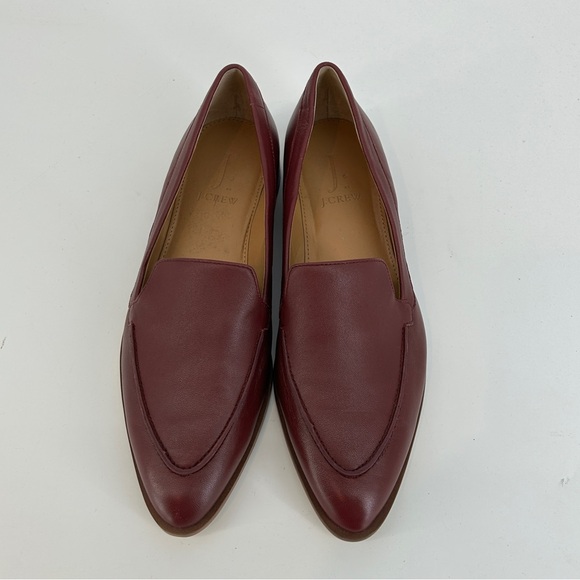 J. Crew Academy Loafer Burgundy Burnished Beet Stacked Heel size 8 - Picture 4 of 9